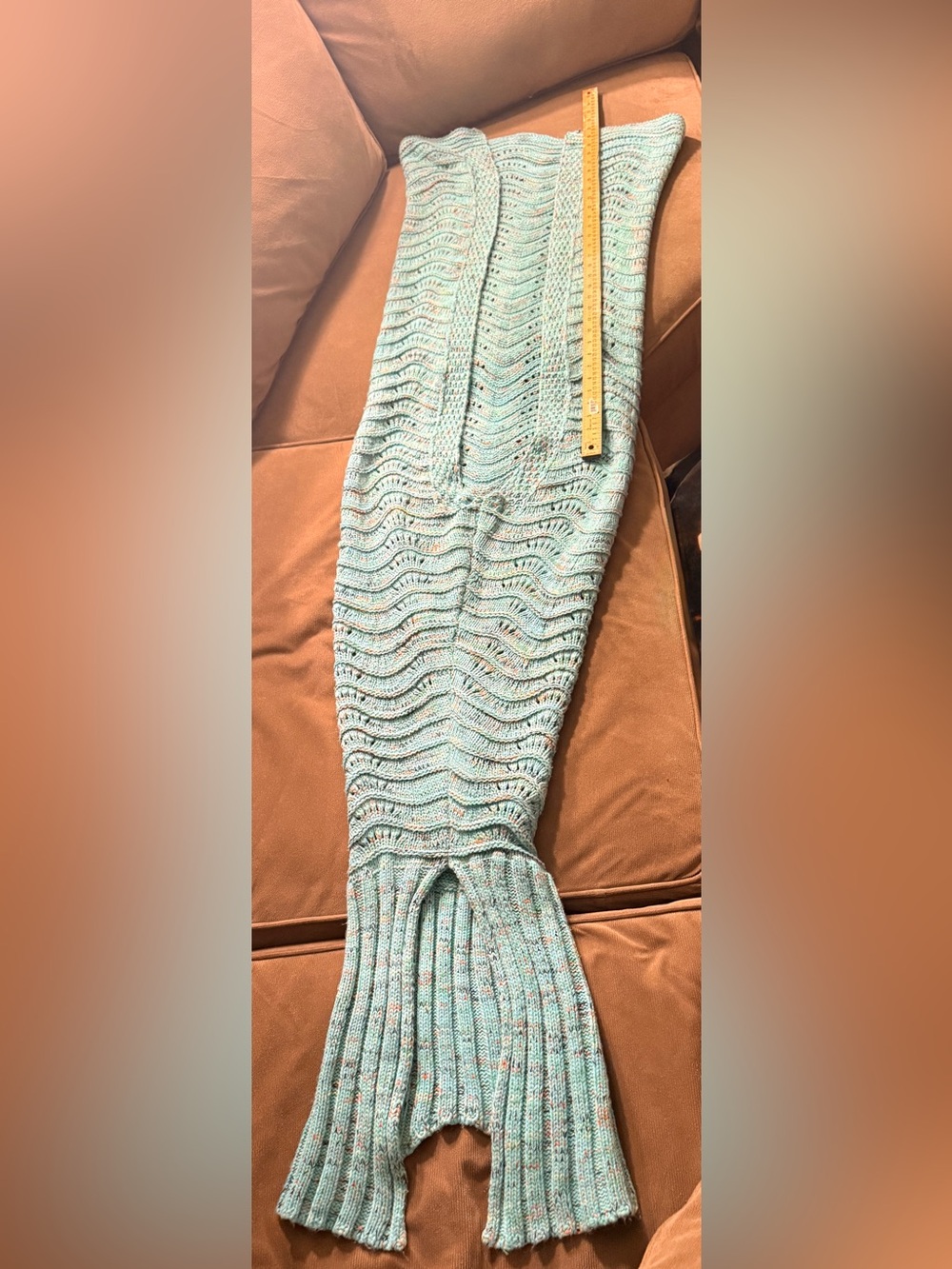 🧜🏼♀️Cozy Handmade Knit Mermaid Tail Blanket Throw🌊